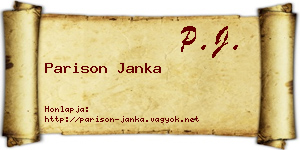Parison Janka névjegykártya